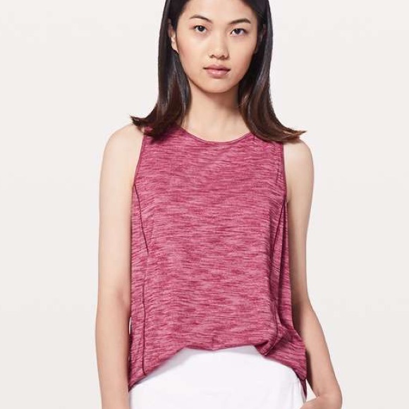 lululemon athletica Tops - ⬇️$50 Lululemon 🍋 Low Key Tank Silver Ruby Red